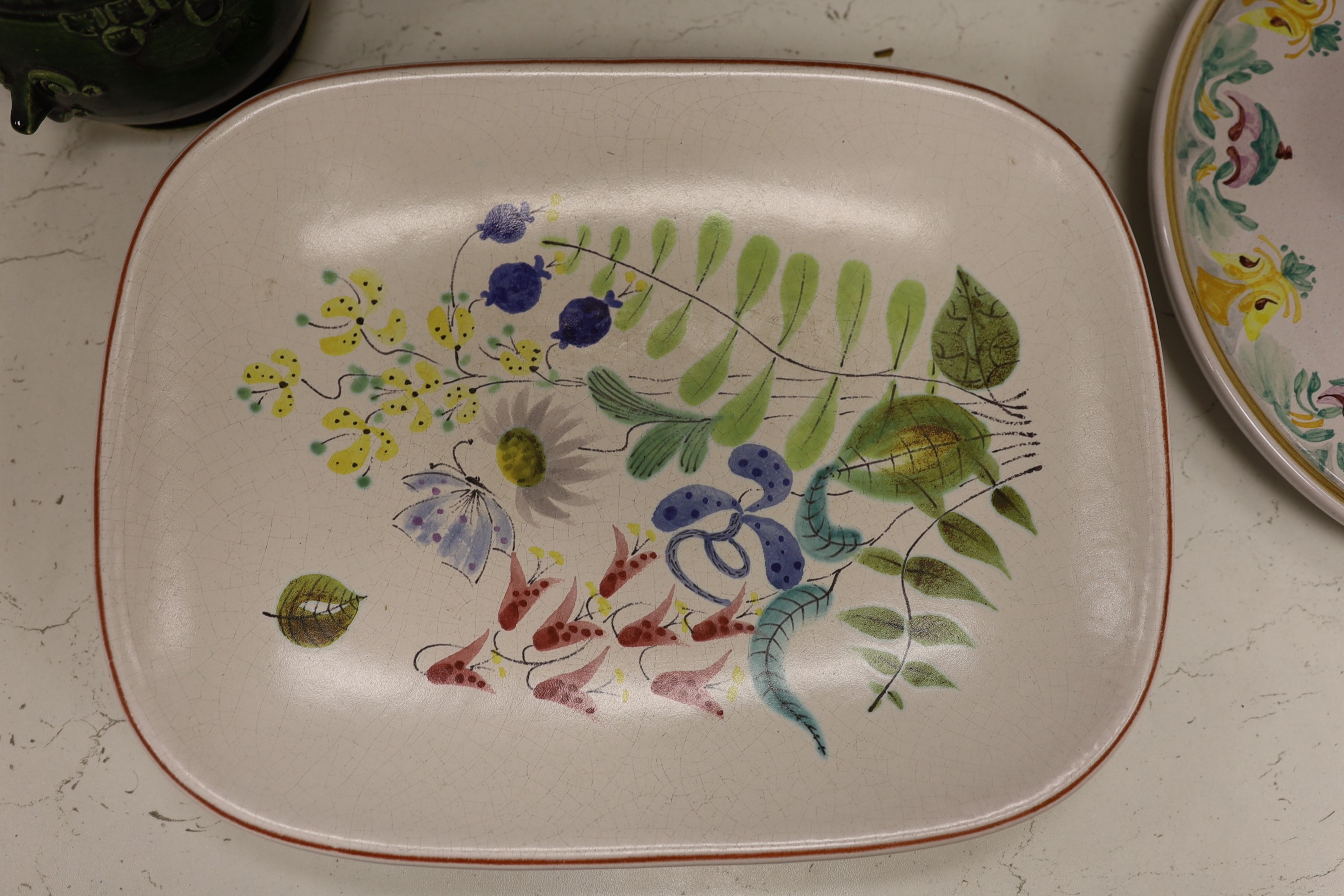 A group of Stig Lindberg and Bjorn Wiimblad ceramics including Gustavsberg. Tallest piece 41cm